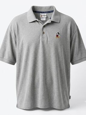 Vintage Walt Disney World Mickey Mouse Embroidered Polo‎ Shirt Gray Mens 2XL
